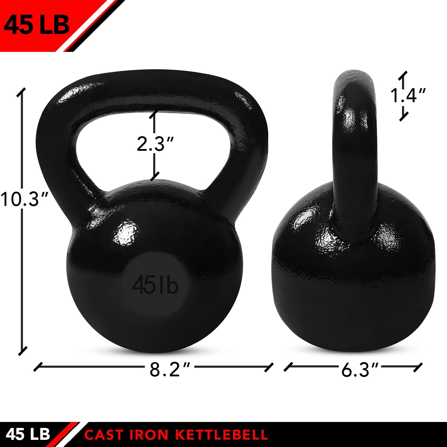 Kettlebell Weights Cast Iron, 45 LB