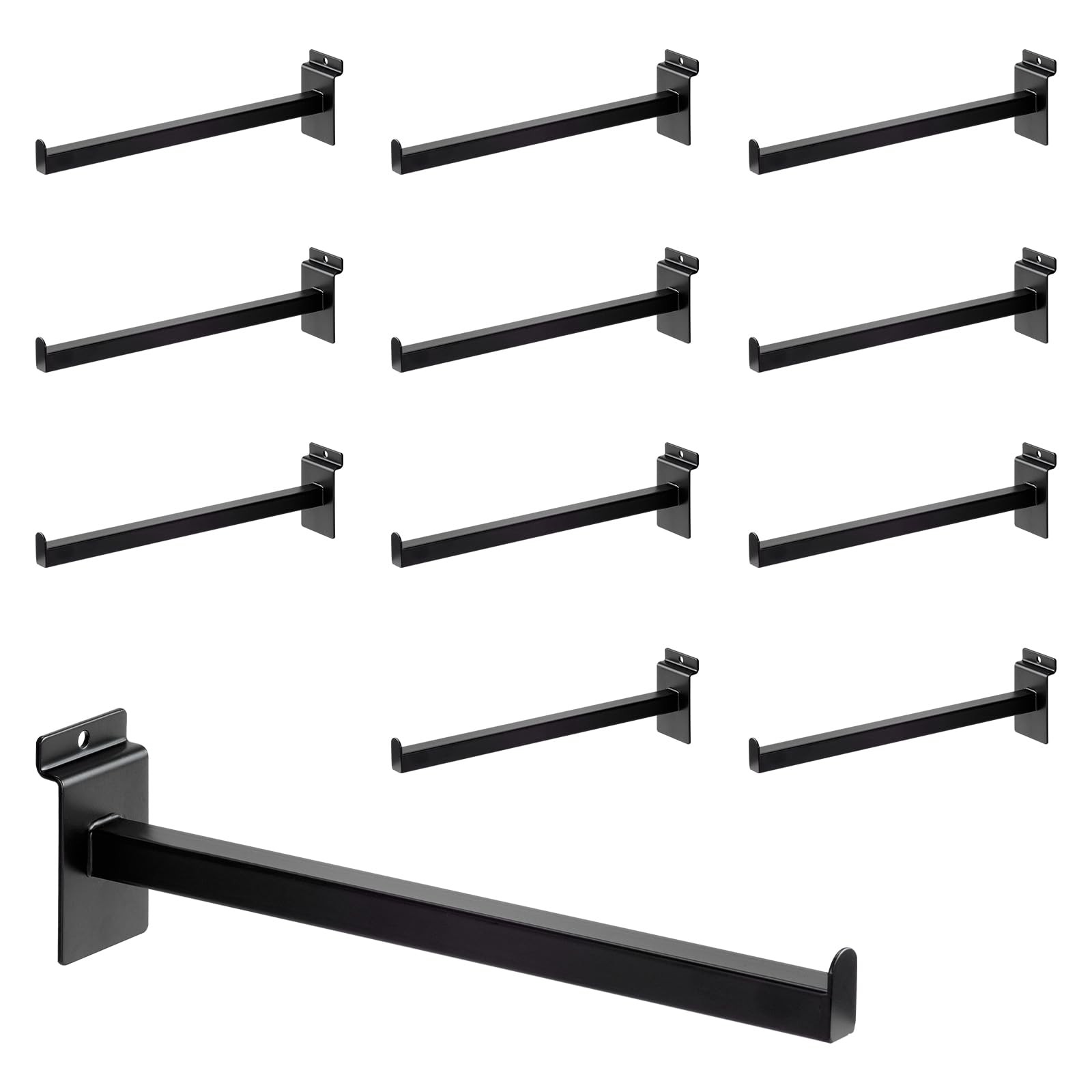 WETOECOTEC 12 Inch Square Tubing Slatwall Shelf Bracket , Heavy Duty Slat Wal...