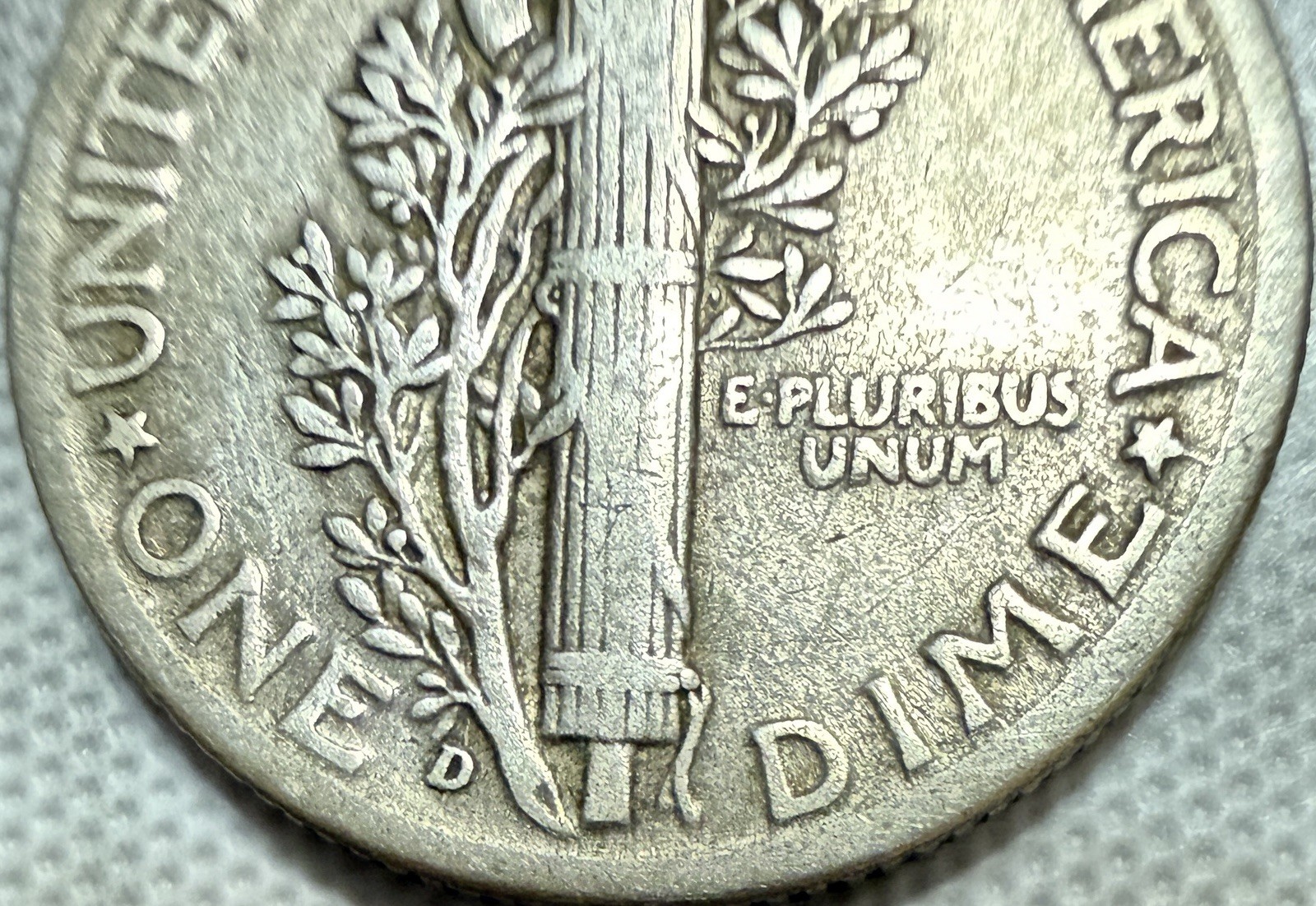 1942D Mercury Dime 10C Coin Error “In Cod We Trust” 90% Silver