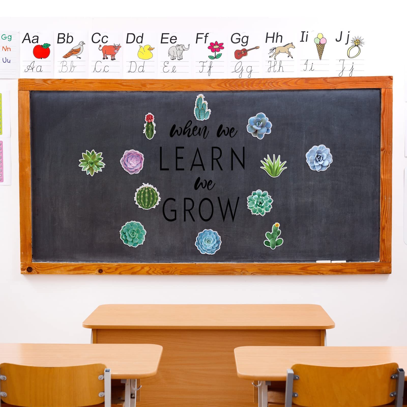 13 Succulent Cutouts for Classroom Decor Rustic Bloom Bulletin Board Set