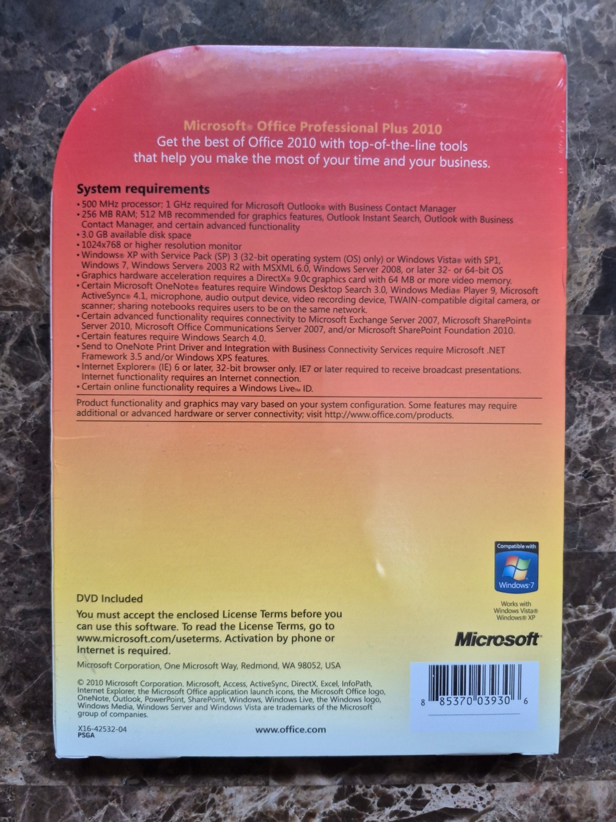 NEW SEALED Microsoft Office Professional PLUS 2010 Full Version for 2 PC