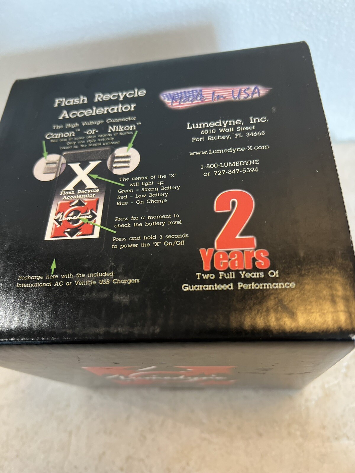 Lumedyne X VXCA 0128 Flash Recycle Accelerator Canon Style NIB