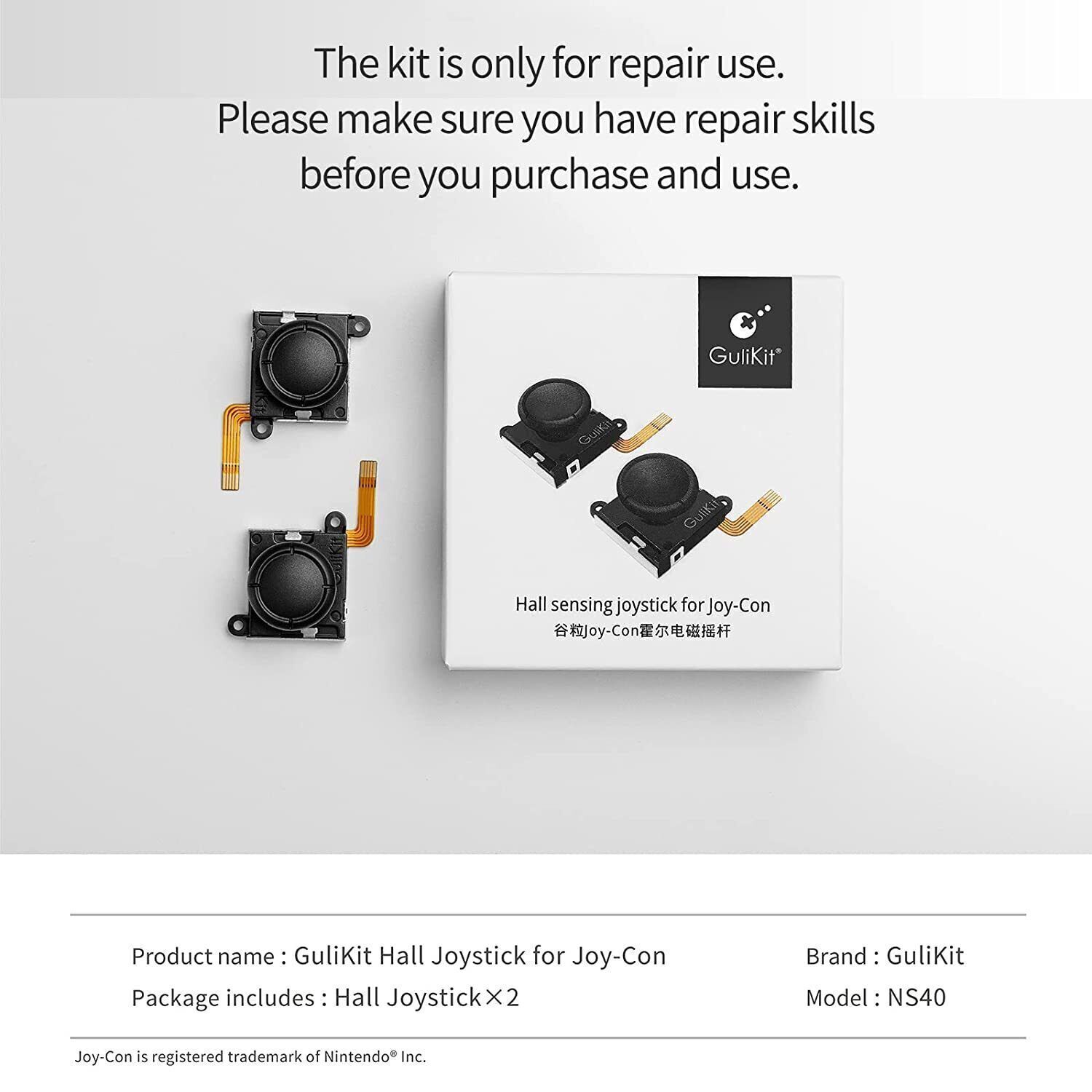 Gulikit Switch Joystick Replacement,No Drift, Hall Thumb Stick for Switch Joycon