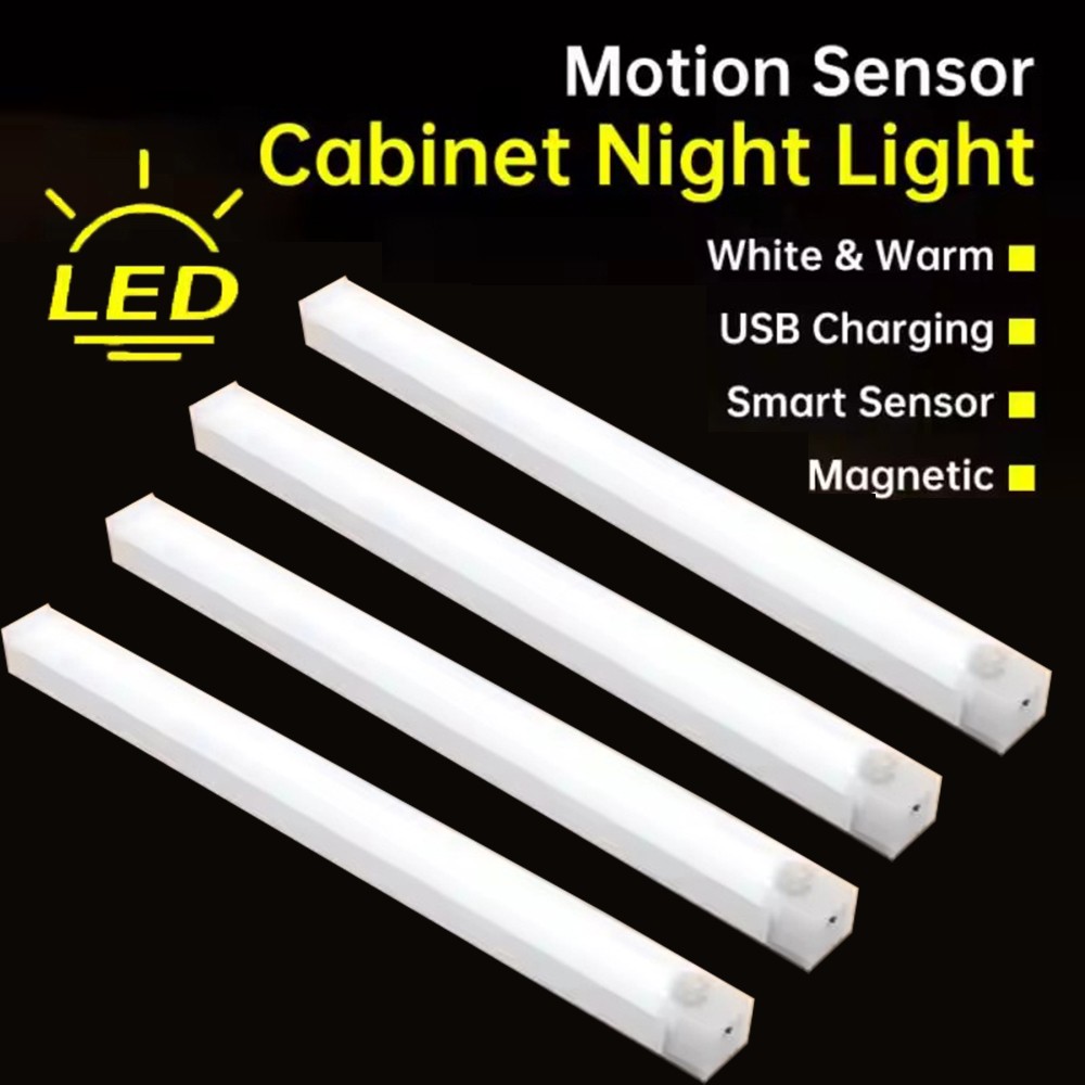 8-Pack LED Under Cabinet Lights, Rechargeable Motion Sensor, 3 Color Dimmable