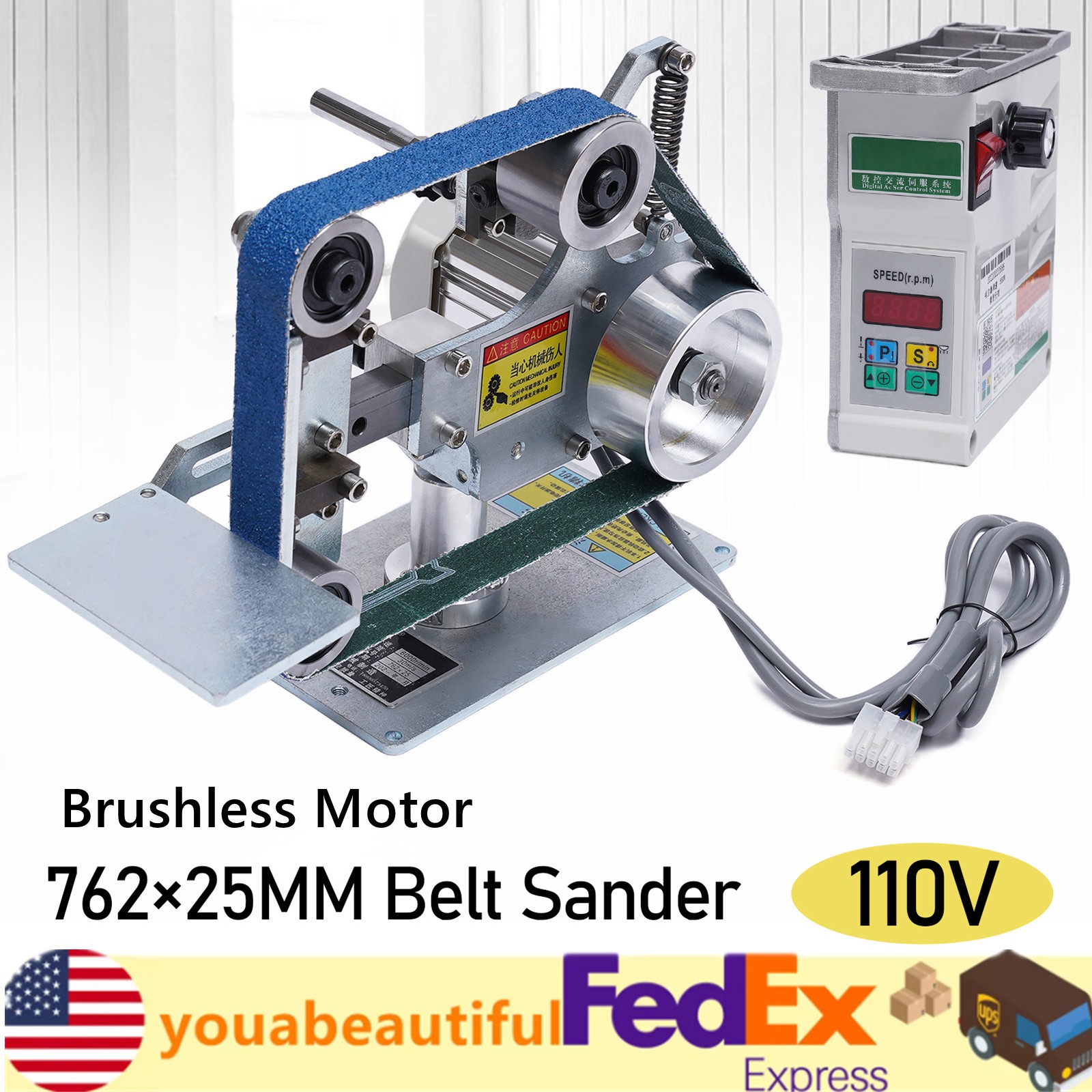 Belt Grinder Sander 30x1-Inch Variable Speed With 2 Abrasive Belt DC Brushless