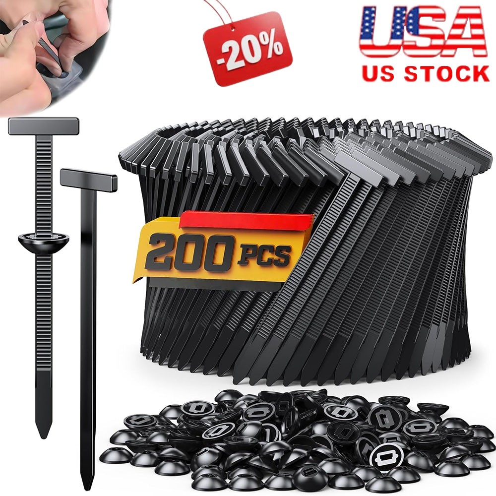 200 PCS Nylon Universal Cable Tie Buckle，Heavy Duty Self-Locking Zip Ties Holder