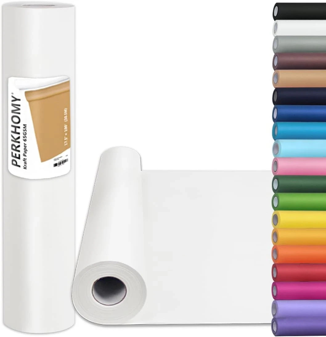 Perkhomy White Craft Paper Roll 17.5" X 1,200" (100') Kraft Easel Paper for Kids