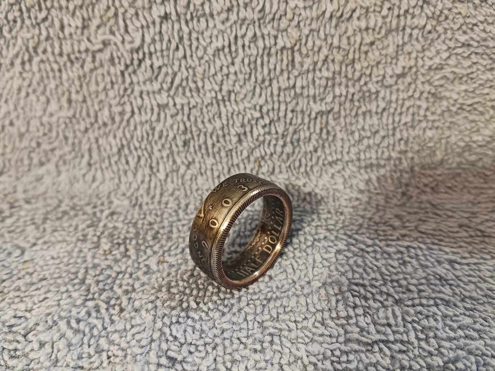 2003 Kennedy Half Dollars size 9 coin ring handmade mixed metals