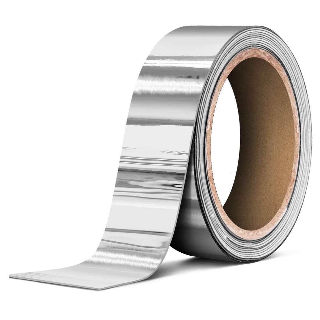 351 Gloss Silver Chrome Adhesive Vinyl Pinstripe Detailing Tape 1 Inch x 30 FT