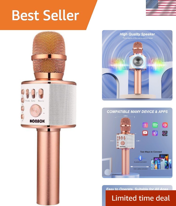 Multi-Functional Bluetooth Karaoke Mic Speaker - Perfect for All Occasions