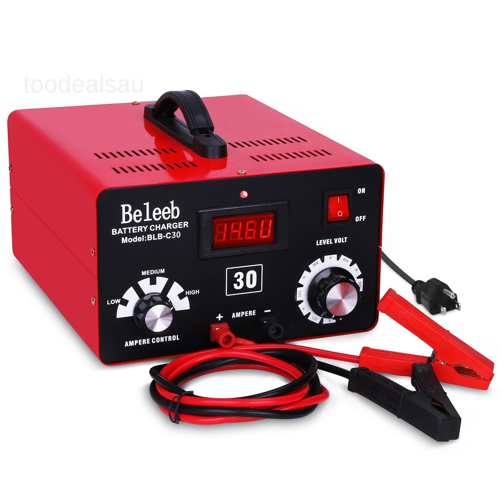 Adjustable Battery Charger 12V 24V 36V 48V 60V 72V Smart LCD Black