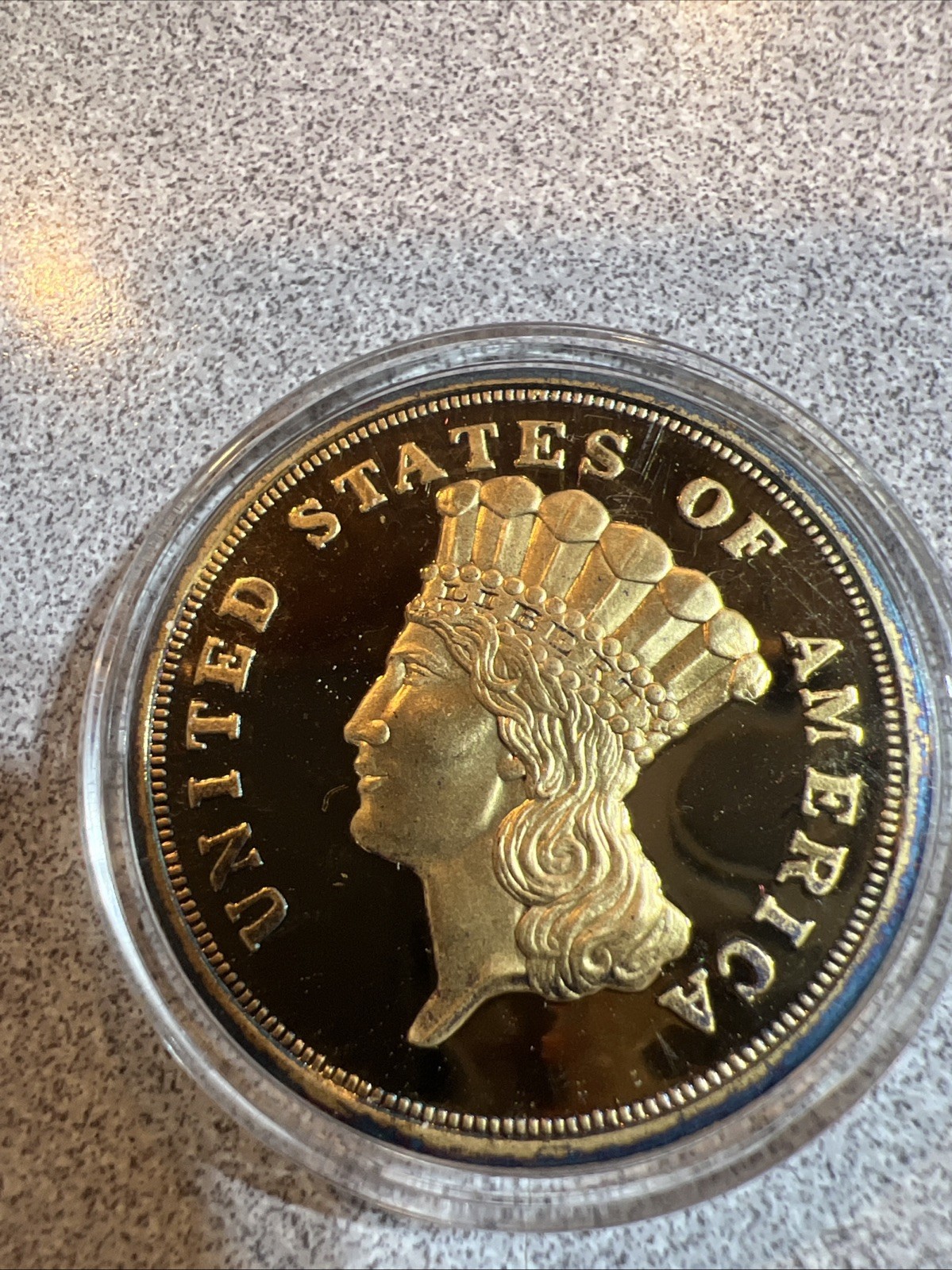 1870, $3.00 Gold Plated Coin