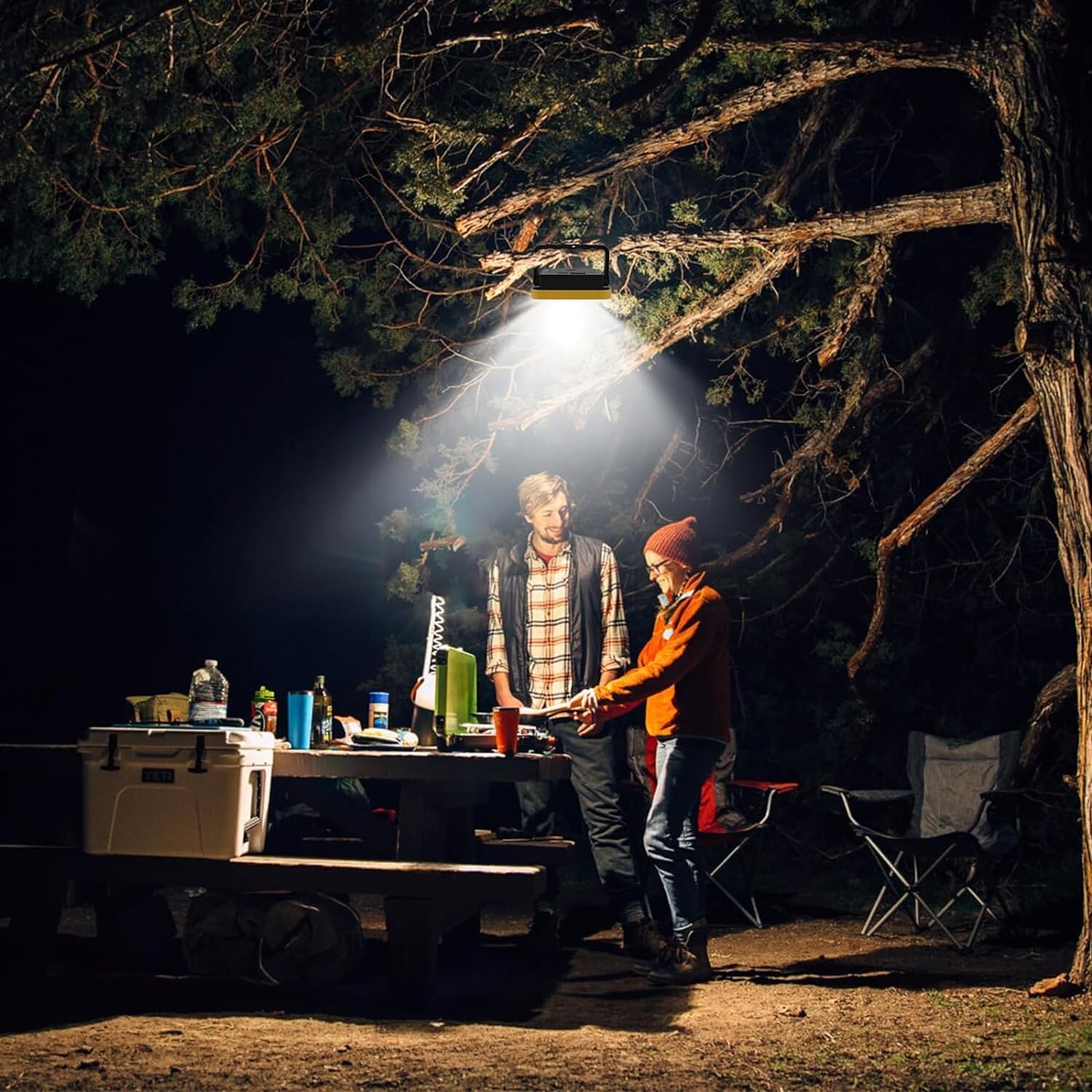 2Pack LED Battery Work Light Rechargeable Portable Flood Light for Camping