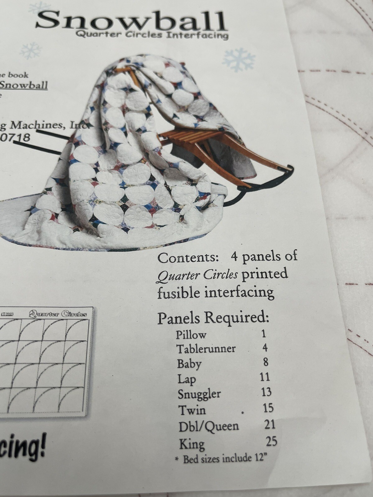 QuiltSmart Printed Interfacing Snowball Arlene Koble