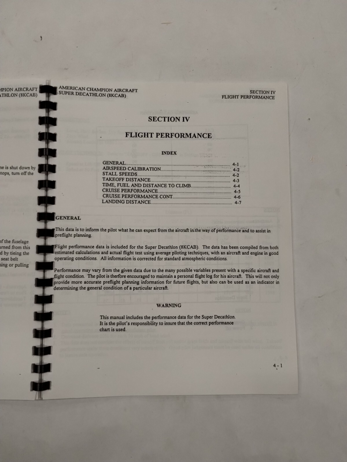 American Champion Super Decathlon 8KCAB Pilots Operating Manual-Copy