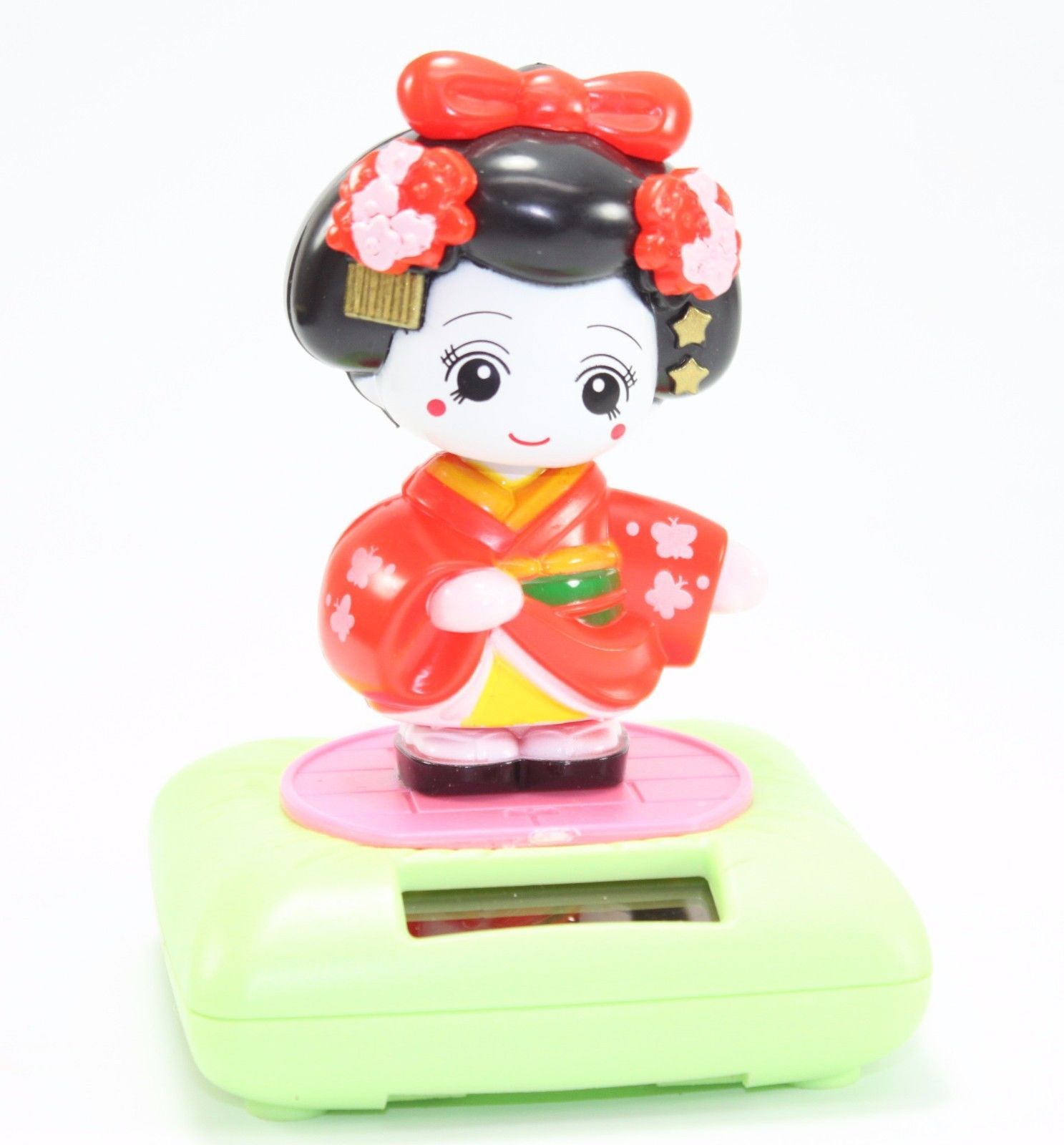 1X Cute Geisha Girl Solar Powered Japanese Kimono Car Bobble Head Doll ~Ramdom~