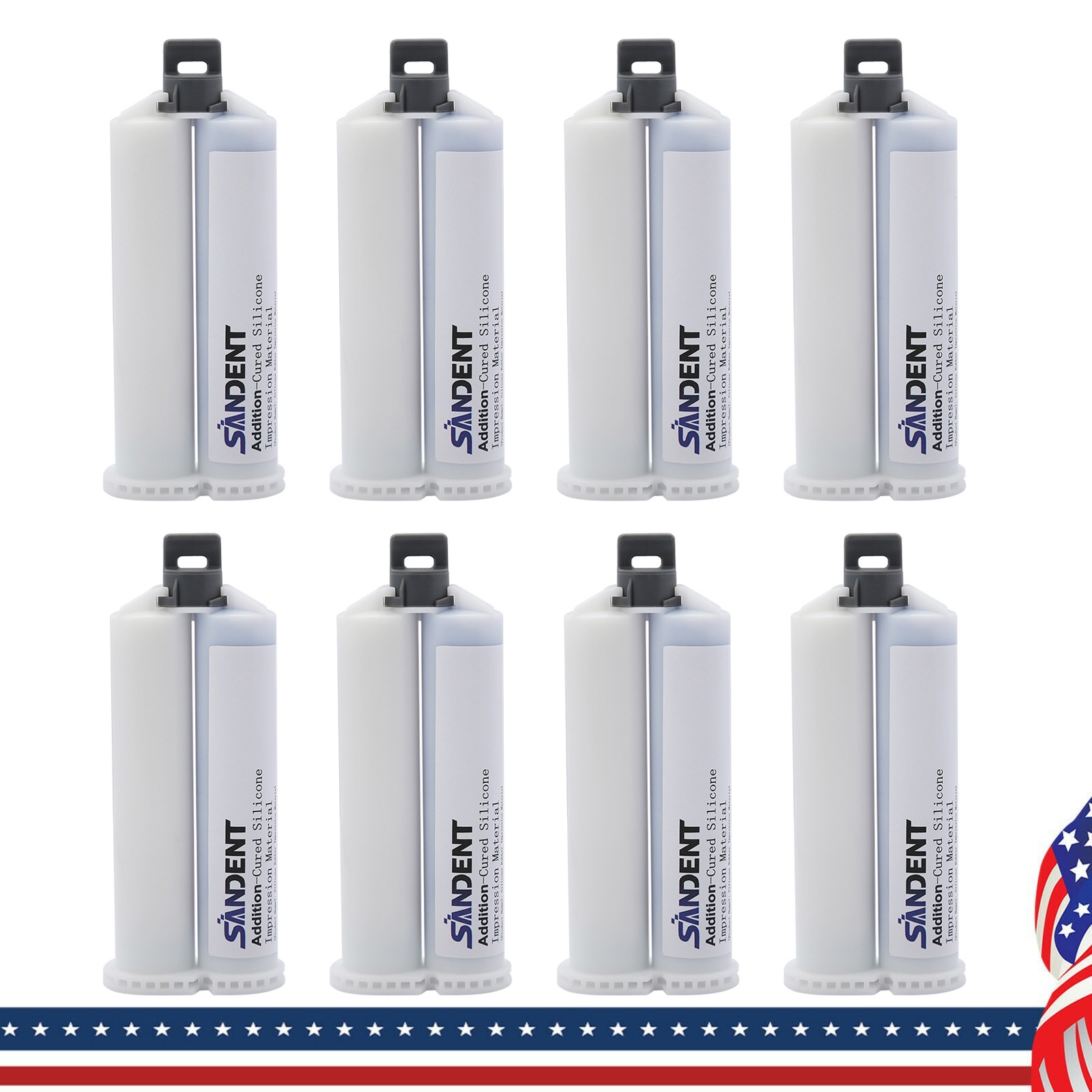 8 x Medium Body Fast Rapid Set Impression Material, 50mL Cartridges VPS PVS