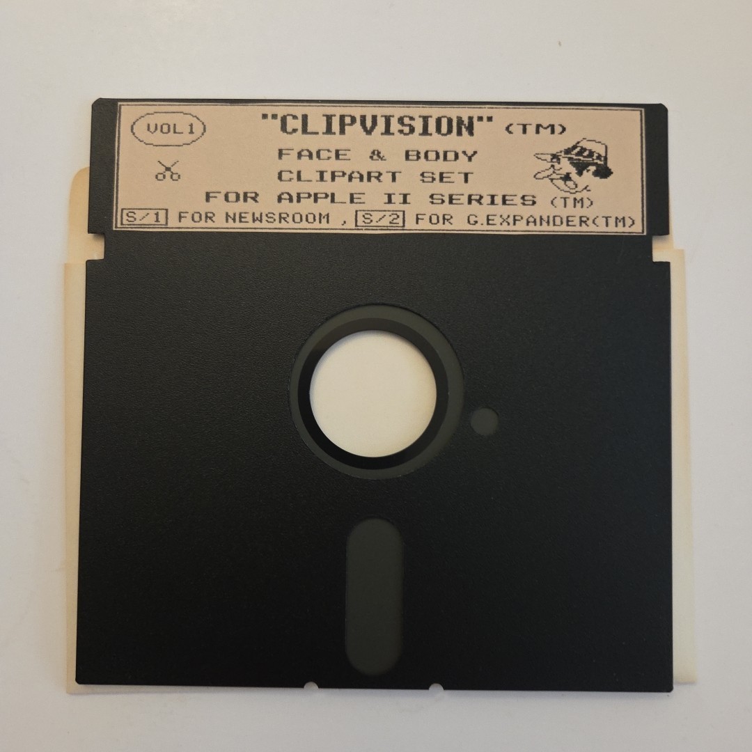 Vintage APPLE II 5.25" CLIPVISION FACE & BODY CLIPART SET NEWSROOM