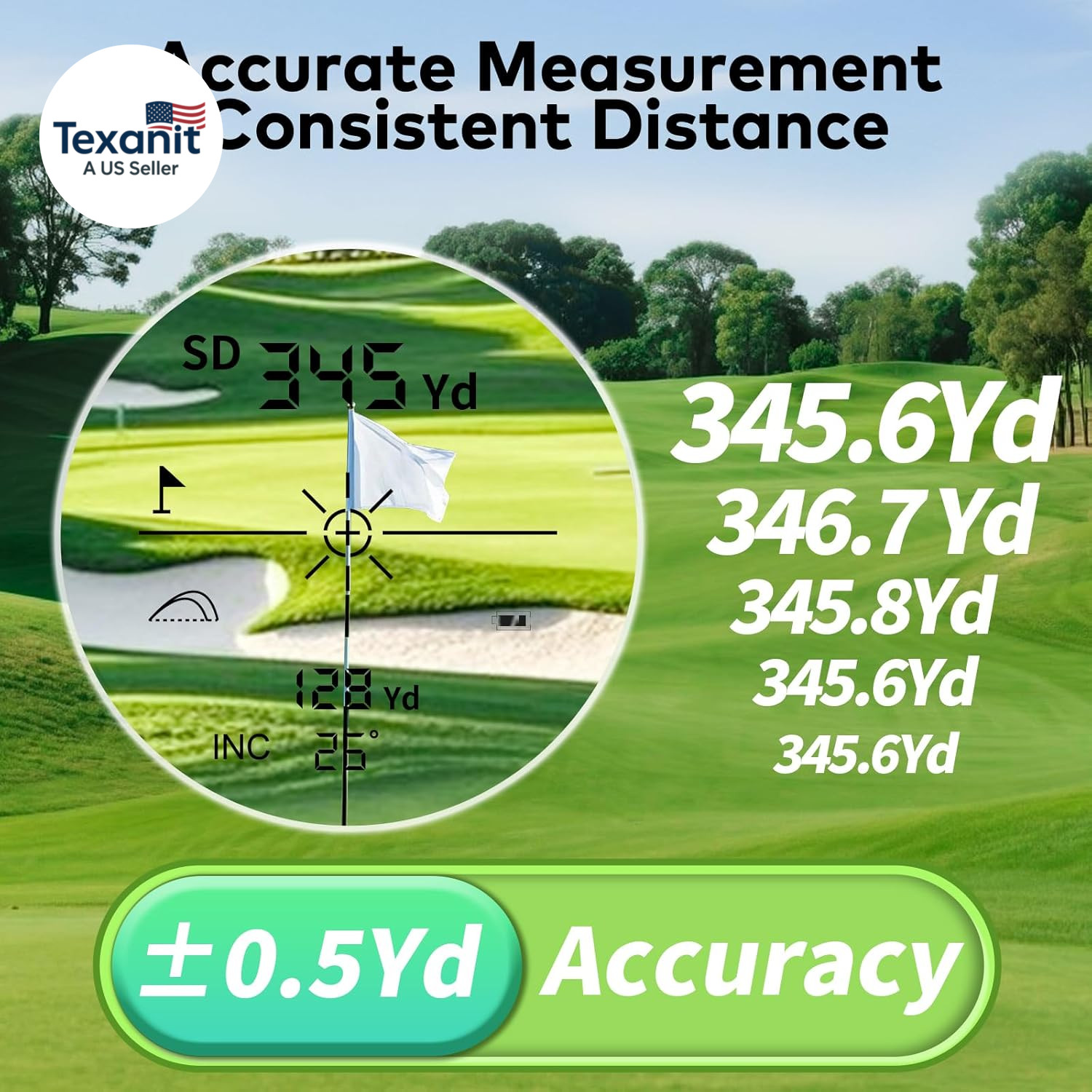 1200Yards Range Finder Golf with Slope, 7X Magnification Range Finder, Lightweig
