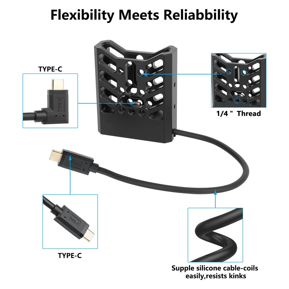 CAMVATE SSD Holder with Straight USB-C Cablefor Samsung T7 Shield
