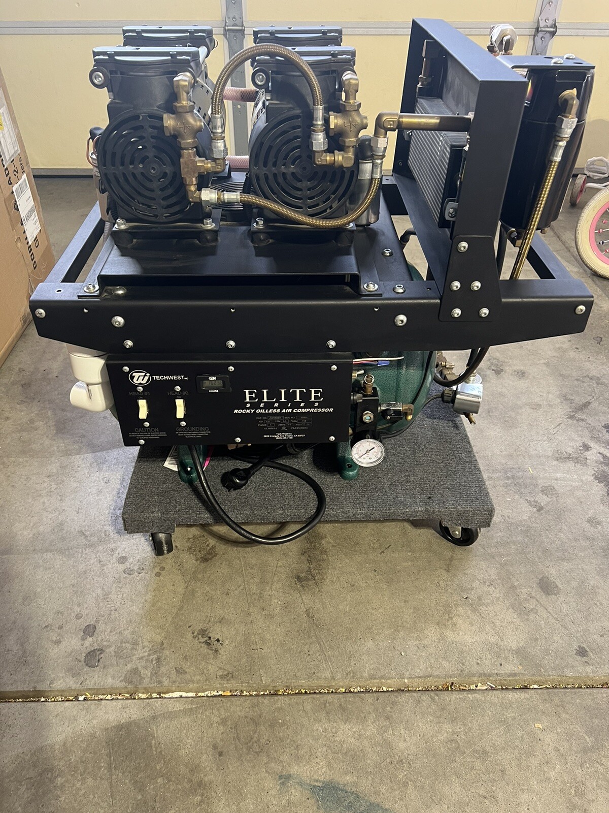 Tech-West Elite Series Rocky 1.5 HP Oilless  Air Compressor 115V ACOR2D1