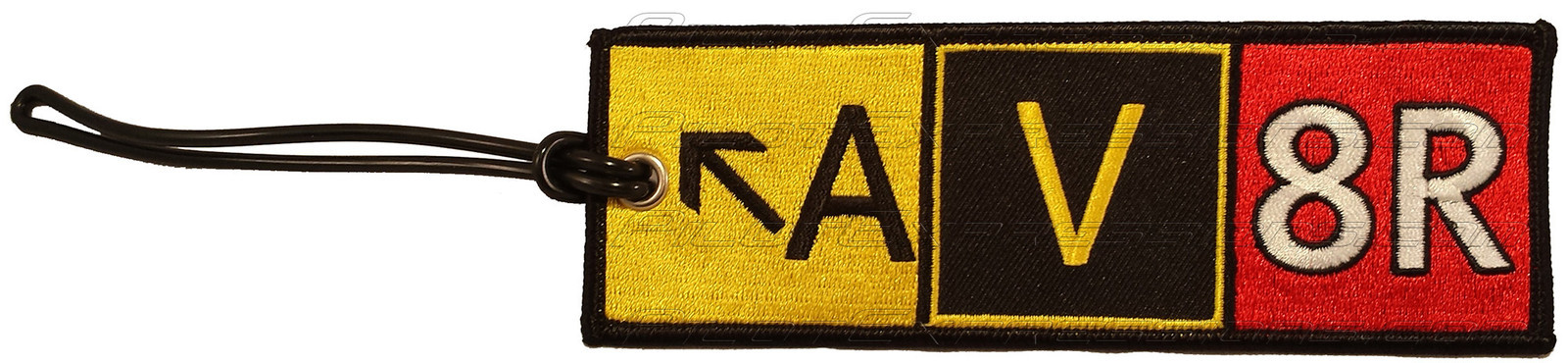 AV8R Taxiway Sign - Embroidered Flight Crew Luggage Tag by Pilot Expressions