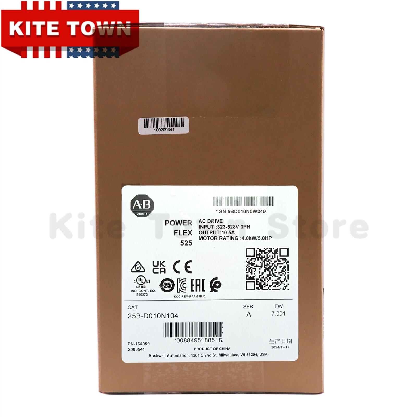 2025 US Ship New Factory Seal AB 25B-D010N104 PowerFlex 525 4kW 5Hp AC Drive