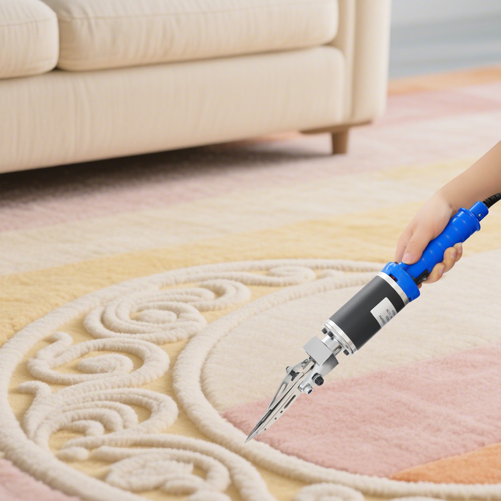 110V Electric Carving Scissors, Variable Speed Tufting Trimmer for Carpet & Rug