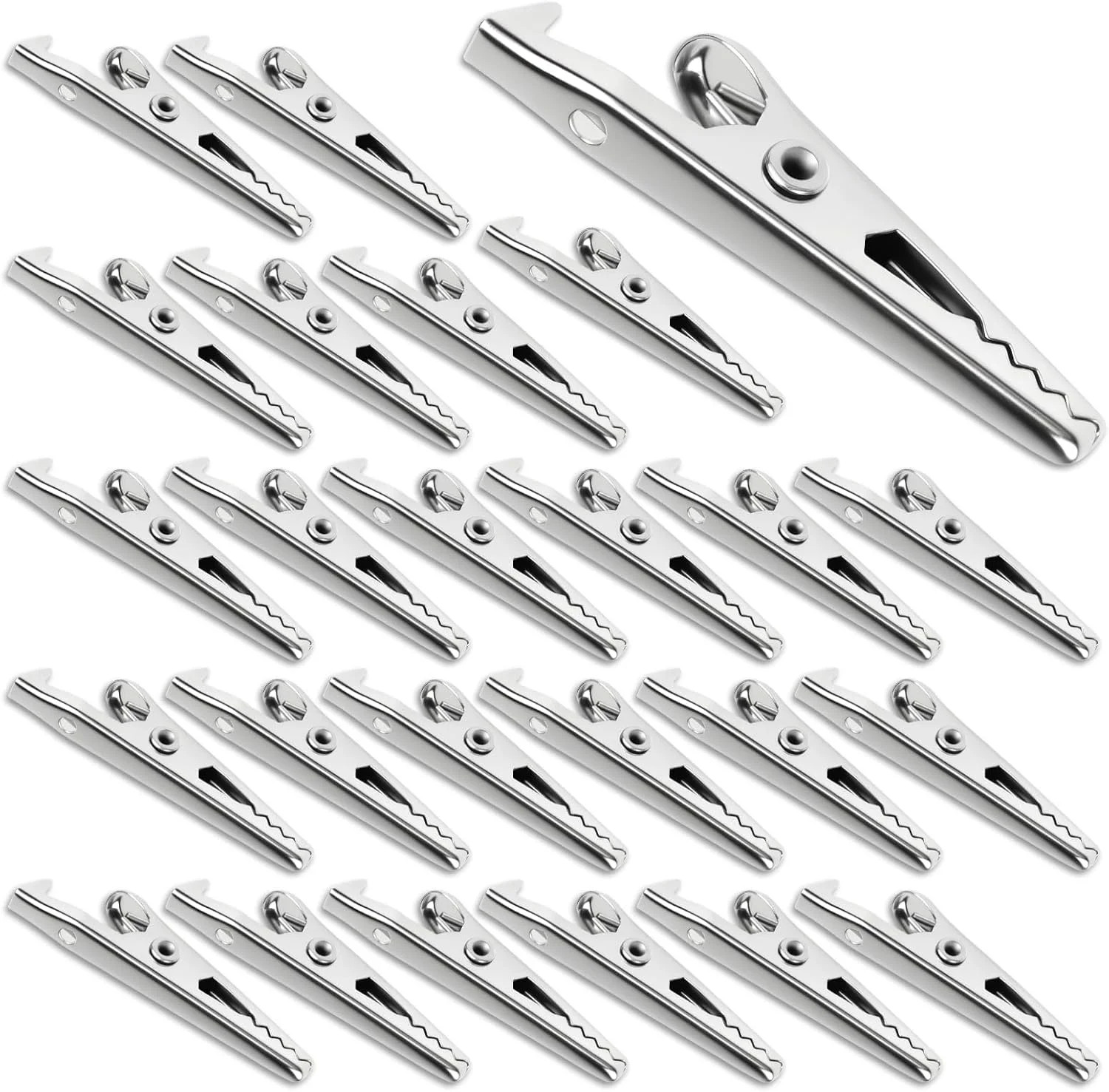 25 Pcs Metal Alligator Clip Spring Clamps, 35mm Small Metal Alligator Clips Alli