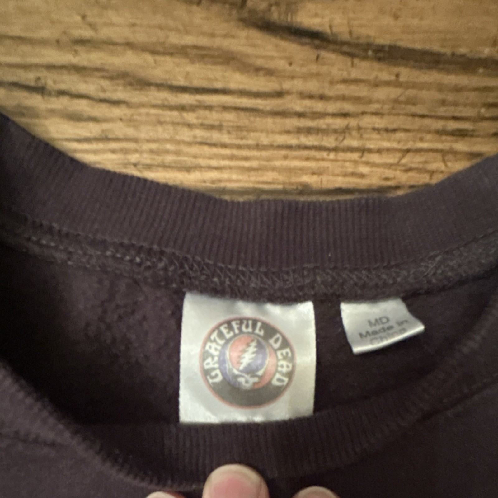 Grateful Dead Official Band Sweatshirt Medium Rose Skeleton Graphic Purple