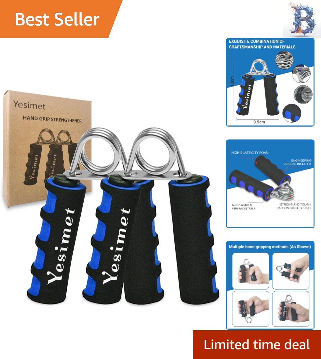 Ultimate 2-Pack Foam Hand Grippers for Increased Strength & Rehabilitation