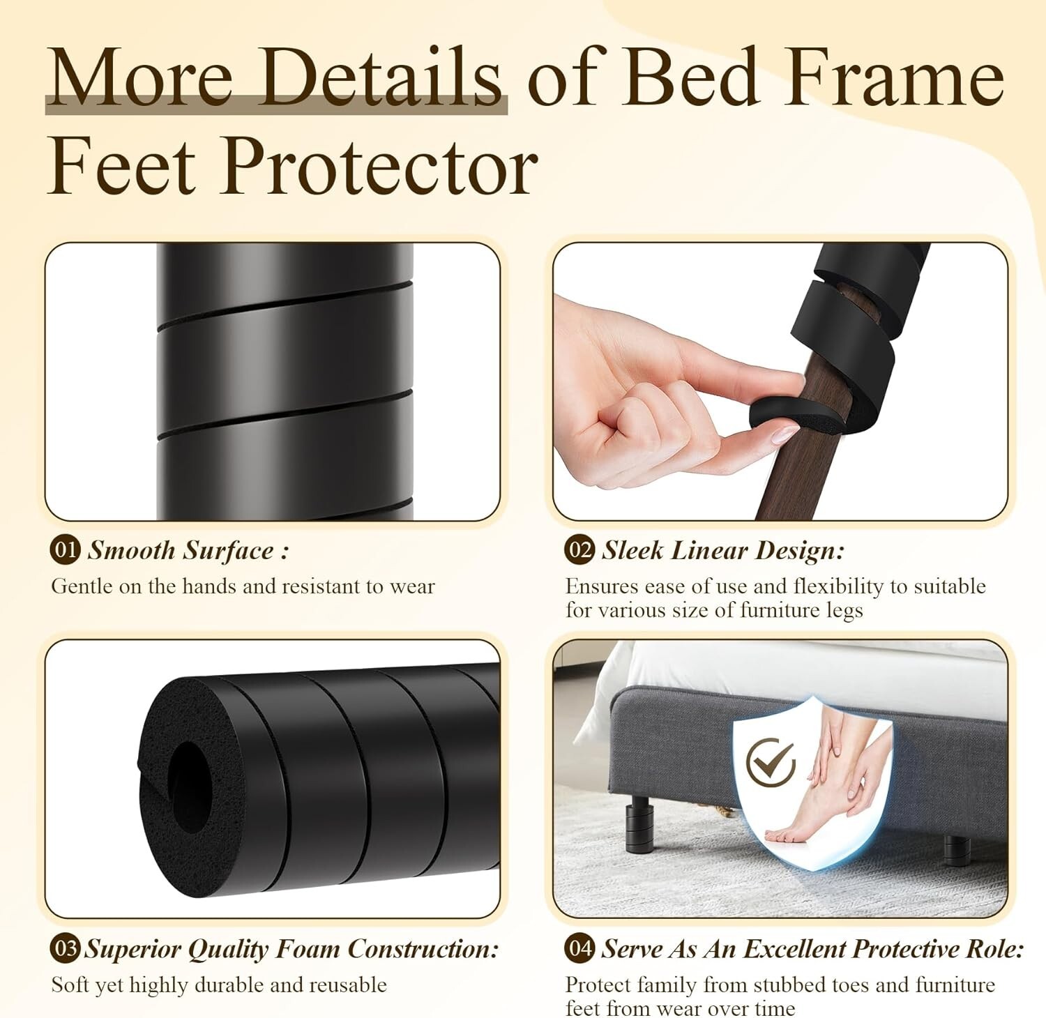 Bed Frame Leg Cover Reusable Bed Frame Toe Protectors Bed Frame Feet Protector