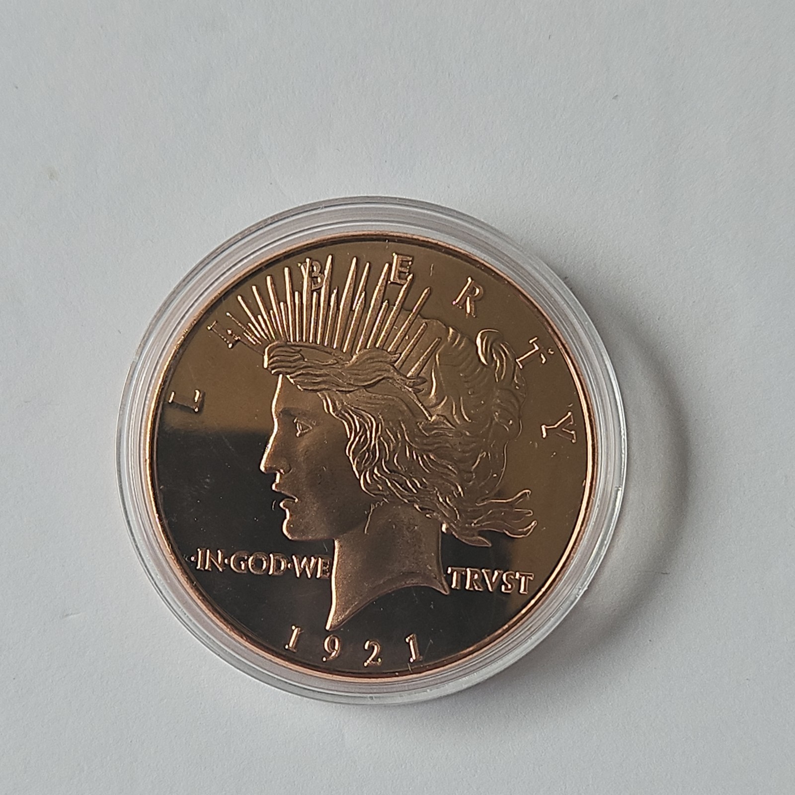 1 oz .999 Fine Copper of Peace Dollar Coin  **IN CAPSULE**