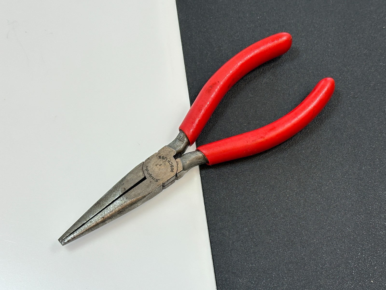 🇺🇸 Snap on Tools USA 96BCP 7” Long Talon RED Comfort Grip Needle Nose Pliers