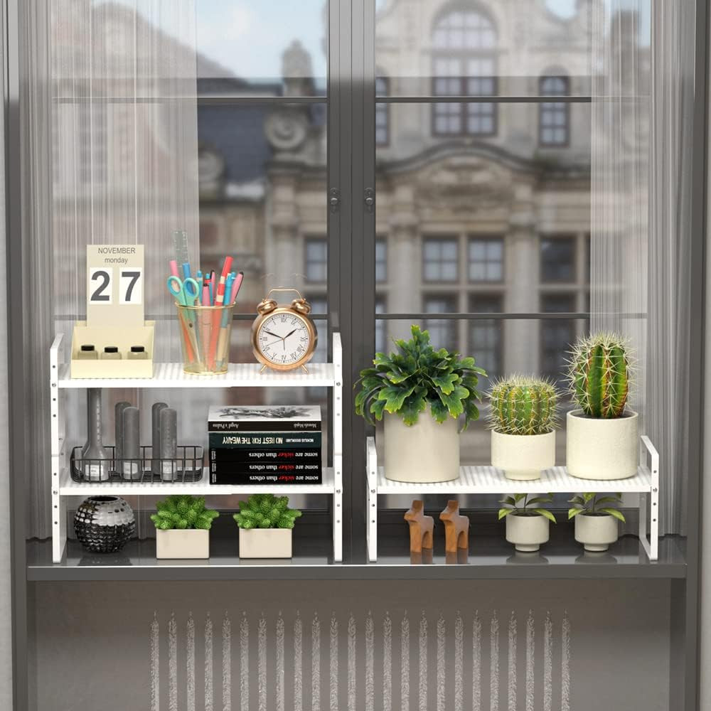 Stackable Expandable Cabinet Shelf Rack - 3 Pack Kitchen Organizer