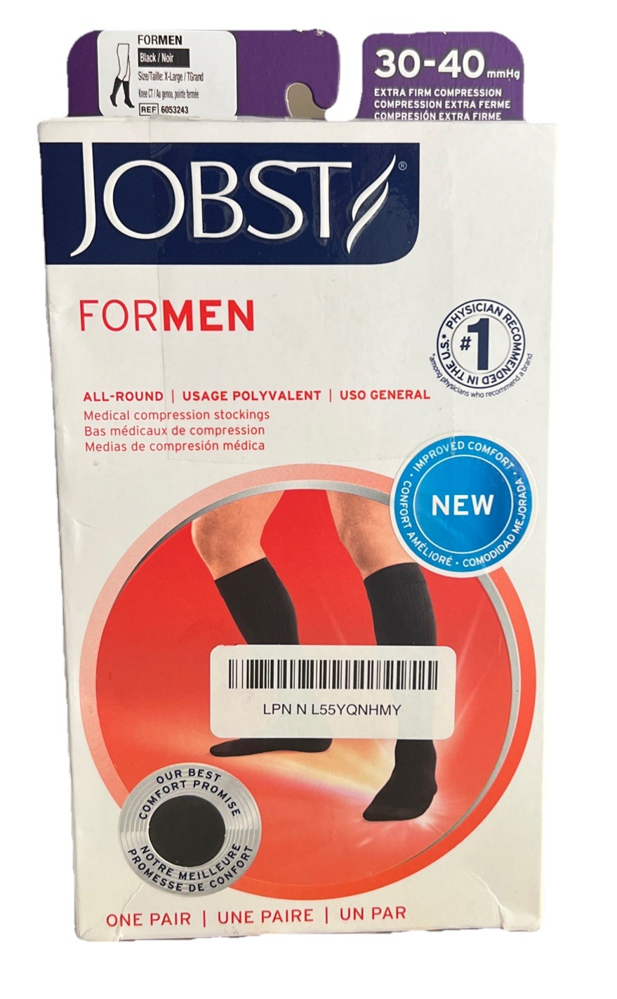 JOBST forMen Regular 30-40 Mmhg Closed Toe Black X-Large
