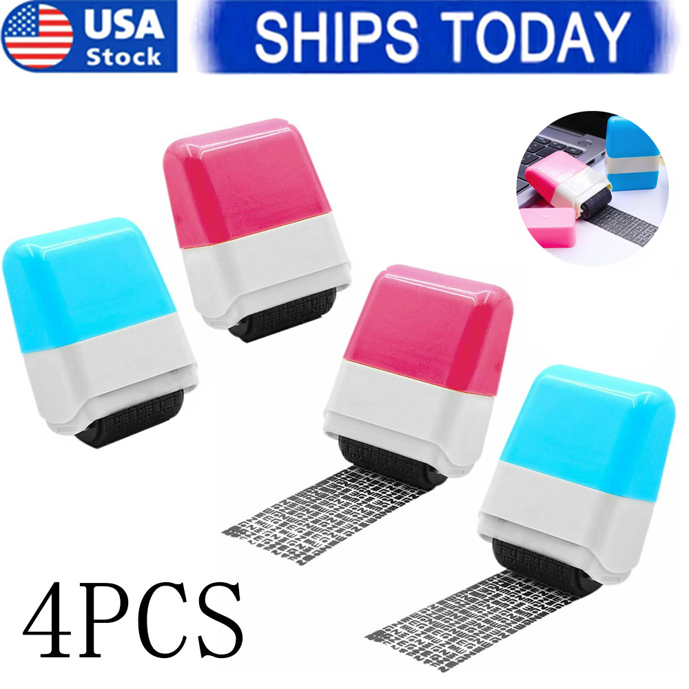 4PCS Identity Theft Protection Roller Stamp Guard ID Privacy Confidential Data