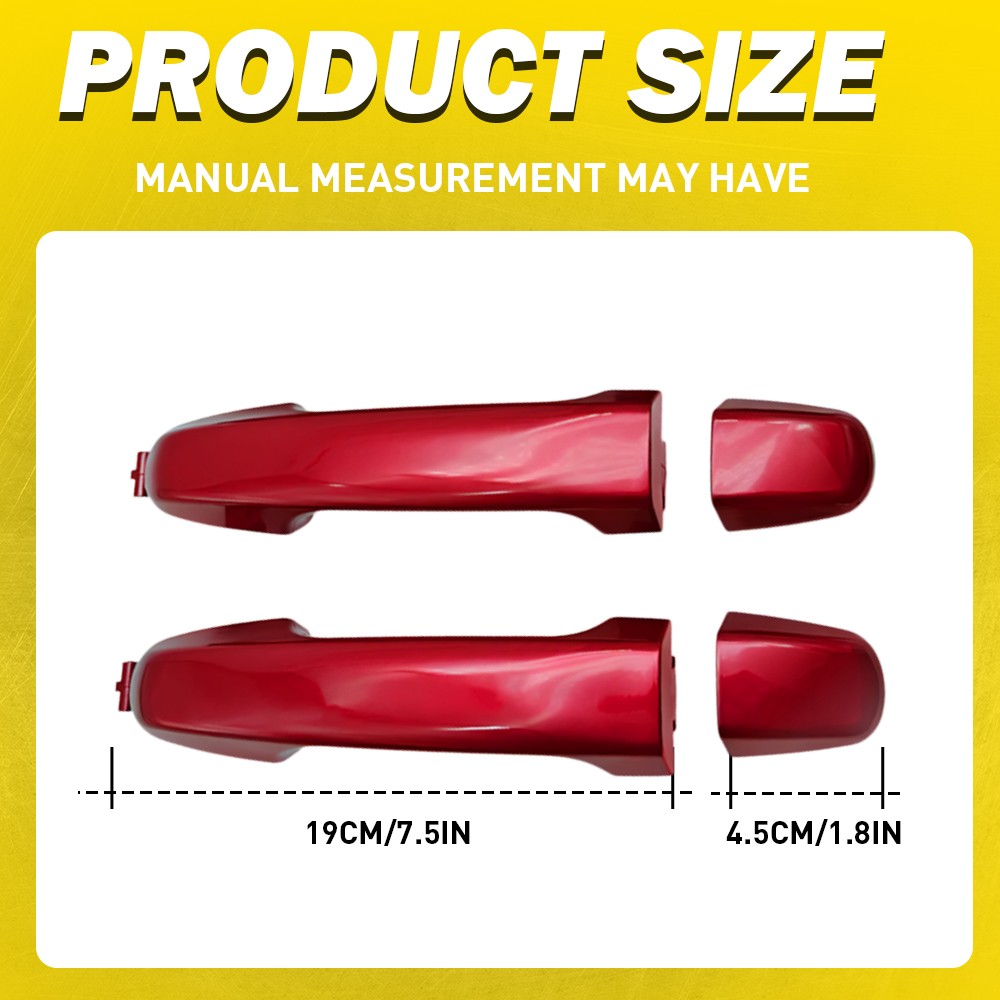Outside Door Handle For 2012-2017 Toyota Camry Rear Left Driver Right Side Red