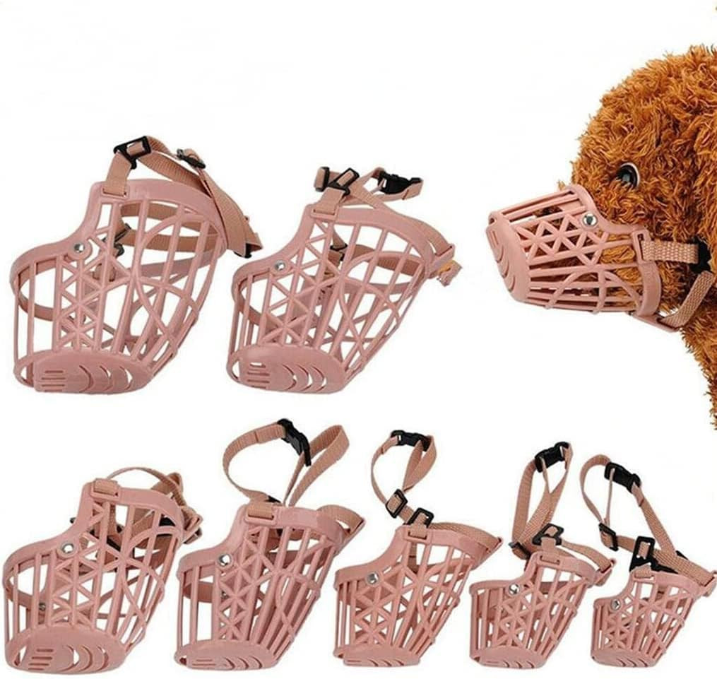 7Pcs/Set Softness Plastic Dog Muzzle, anti Bite Adjustable Pet Basket, Dogs Trai