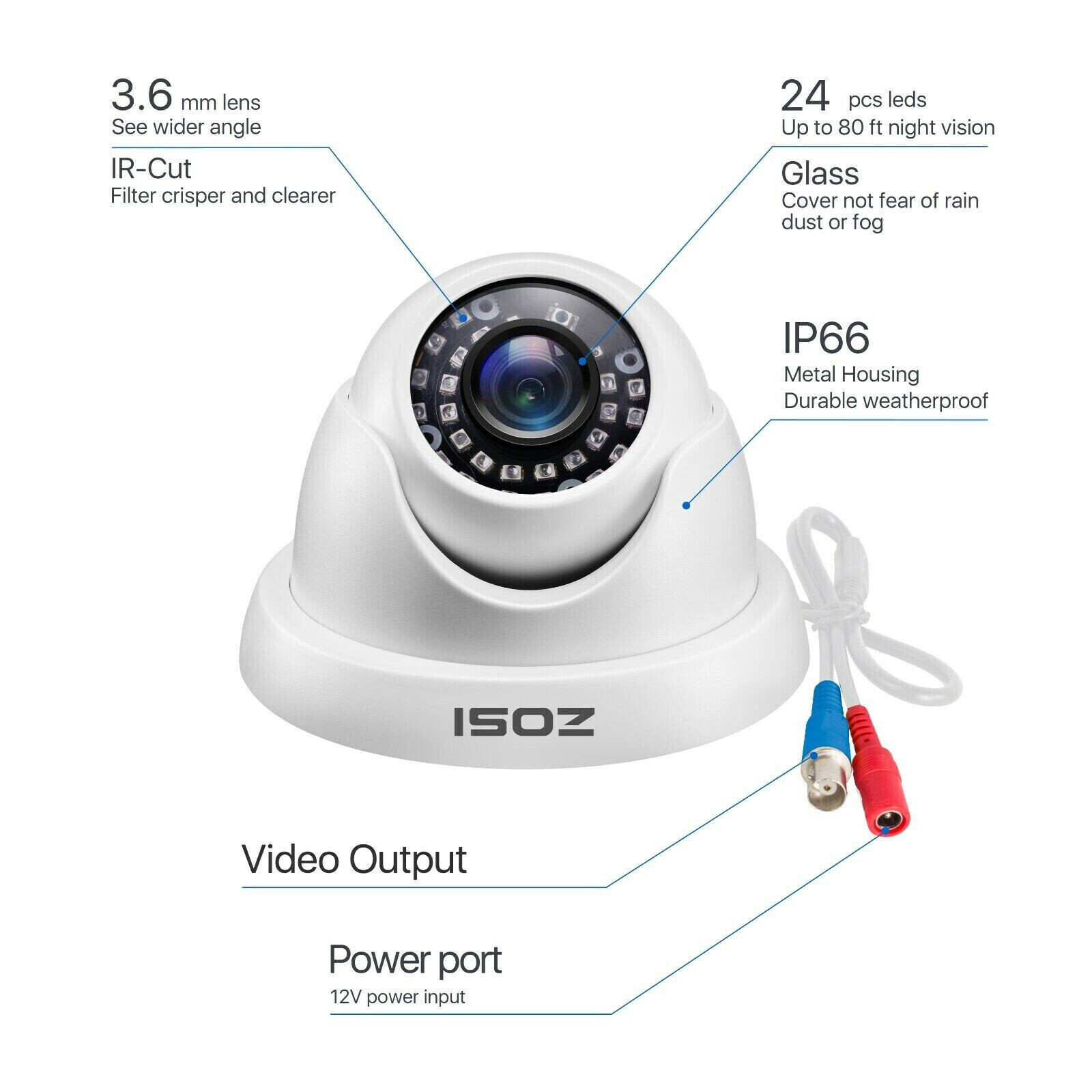 ZOSI 1080P 8CH Home CCTV DVR Security System Outdoor 2MP Camera Motion Detection