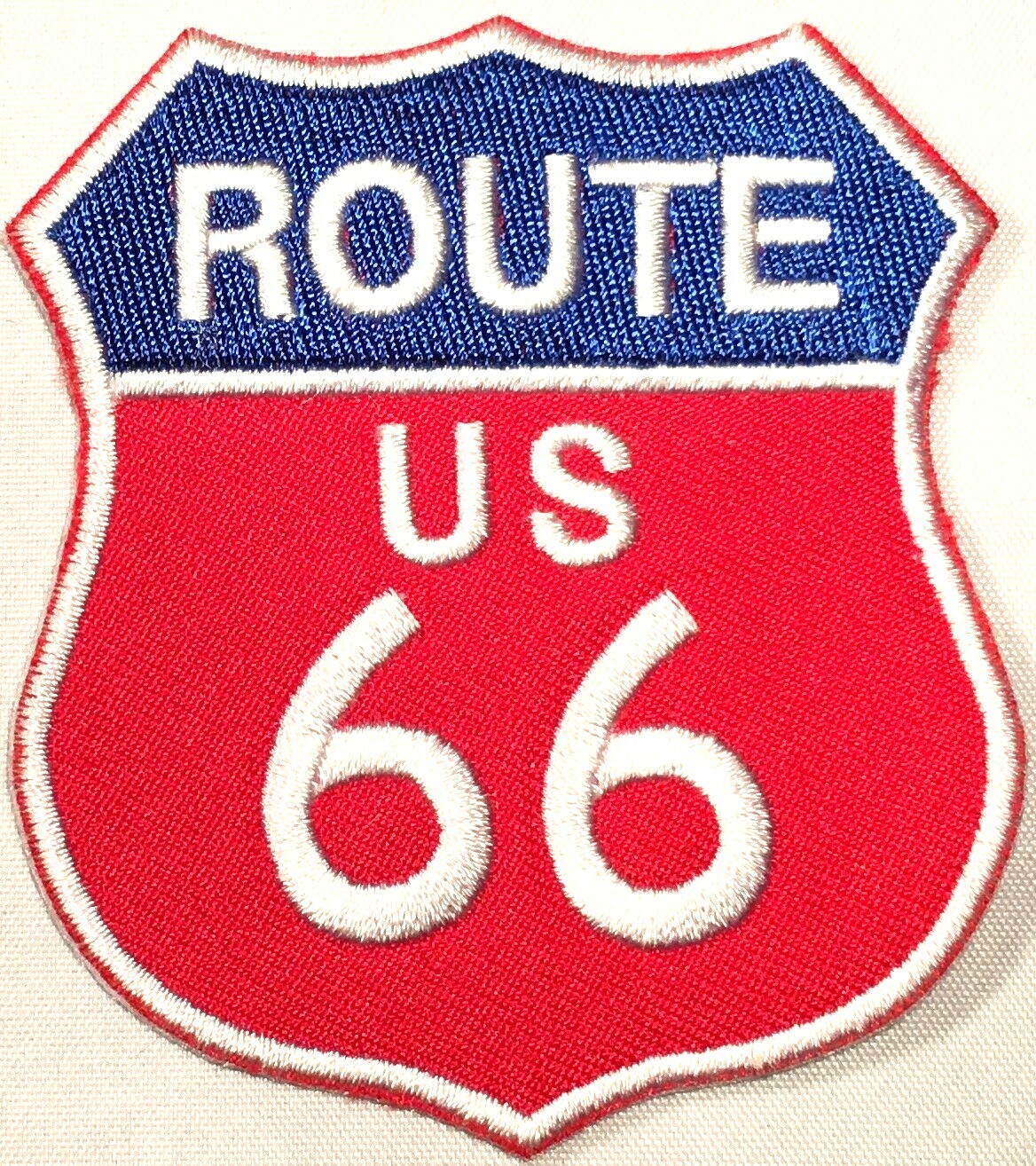 ROUTE US 66 AUTO TRAVEL MOTORCYCLE VEST EMBROIDERED IRON ON PATCH R-27
