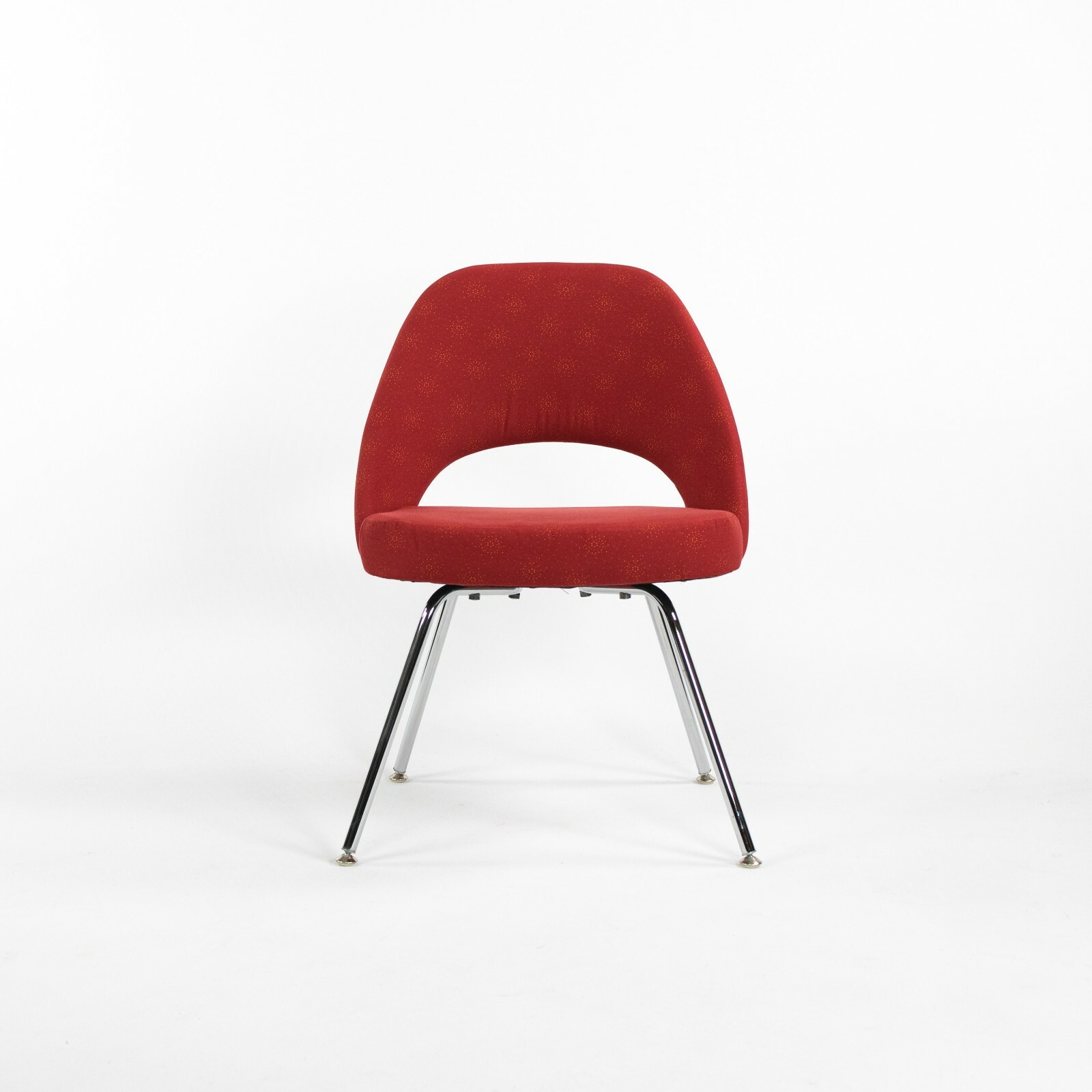 2018 Eero Saarinen for Knoll Armless Executive Chairs in Star Struck Red Fabric