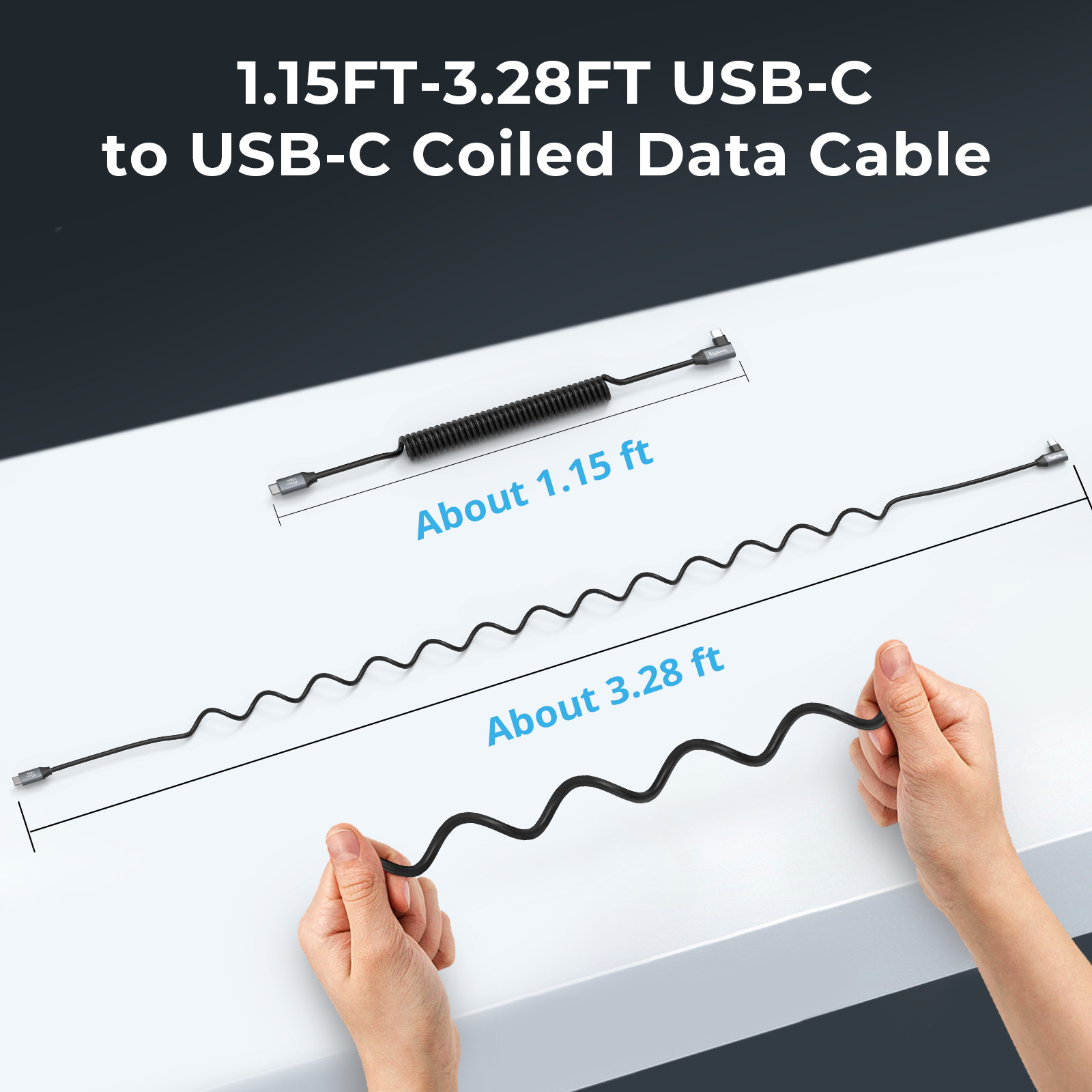 SmallRig USB C Coiled Data Cable,20Gbps Data Transfer, PD 100W Fast Charging