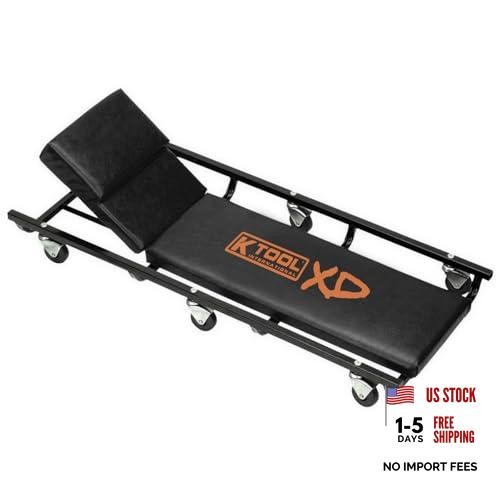 XD74962 40" Metal Creeper with Adjustable Headrest, Fully Padded, Epoxy