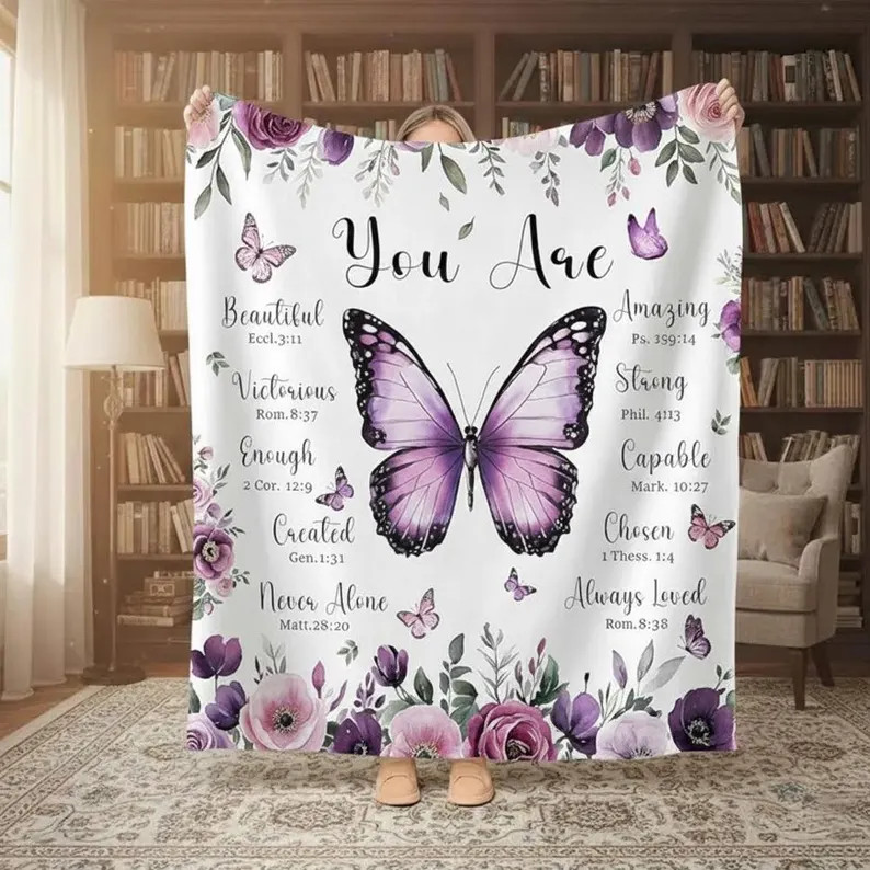 Personalized Inspirational Quote Blanket Custom Gift Throw Cozy Soft