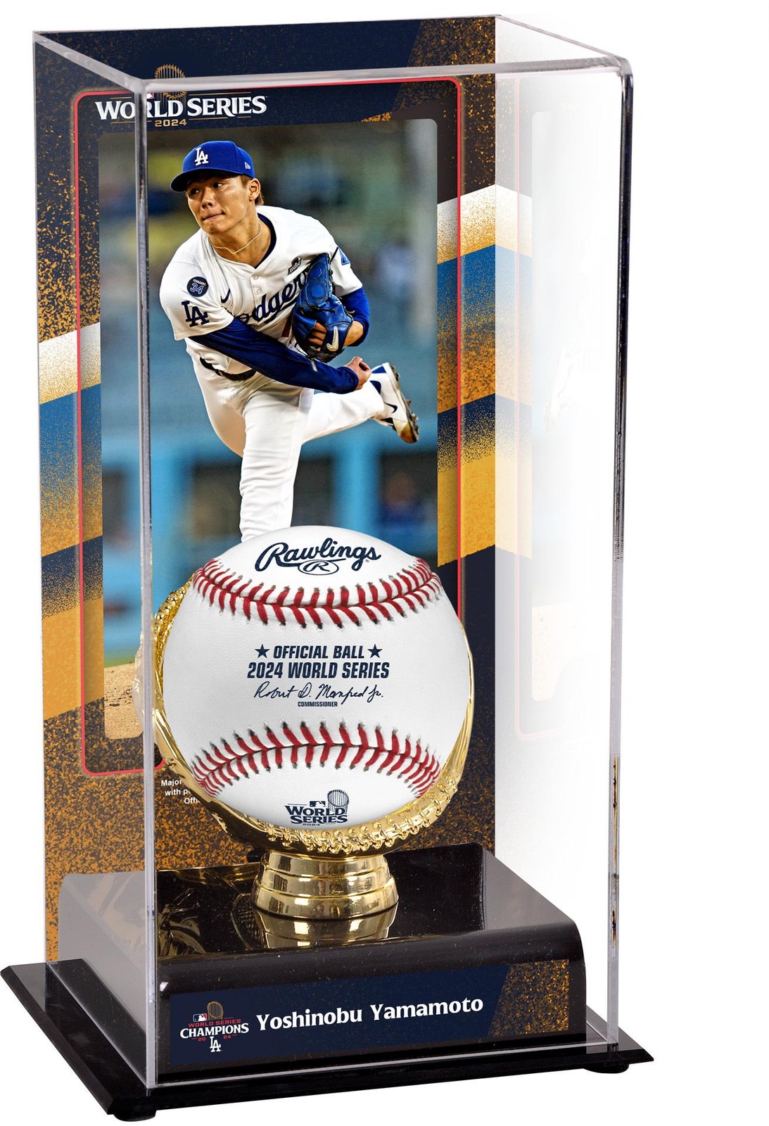 Yoshinobu Yamamoto Dodgers 2024 World Series Champs Display Case with Image