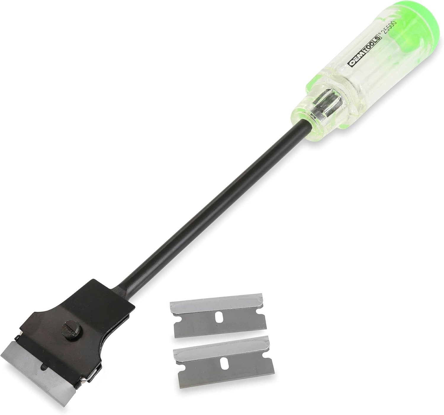 OEM TOOLS Razor Scraper, 11.5" Extended Shaft, Blade Storage Handle 25500