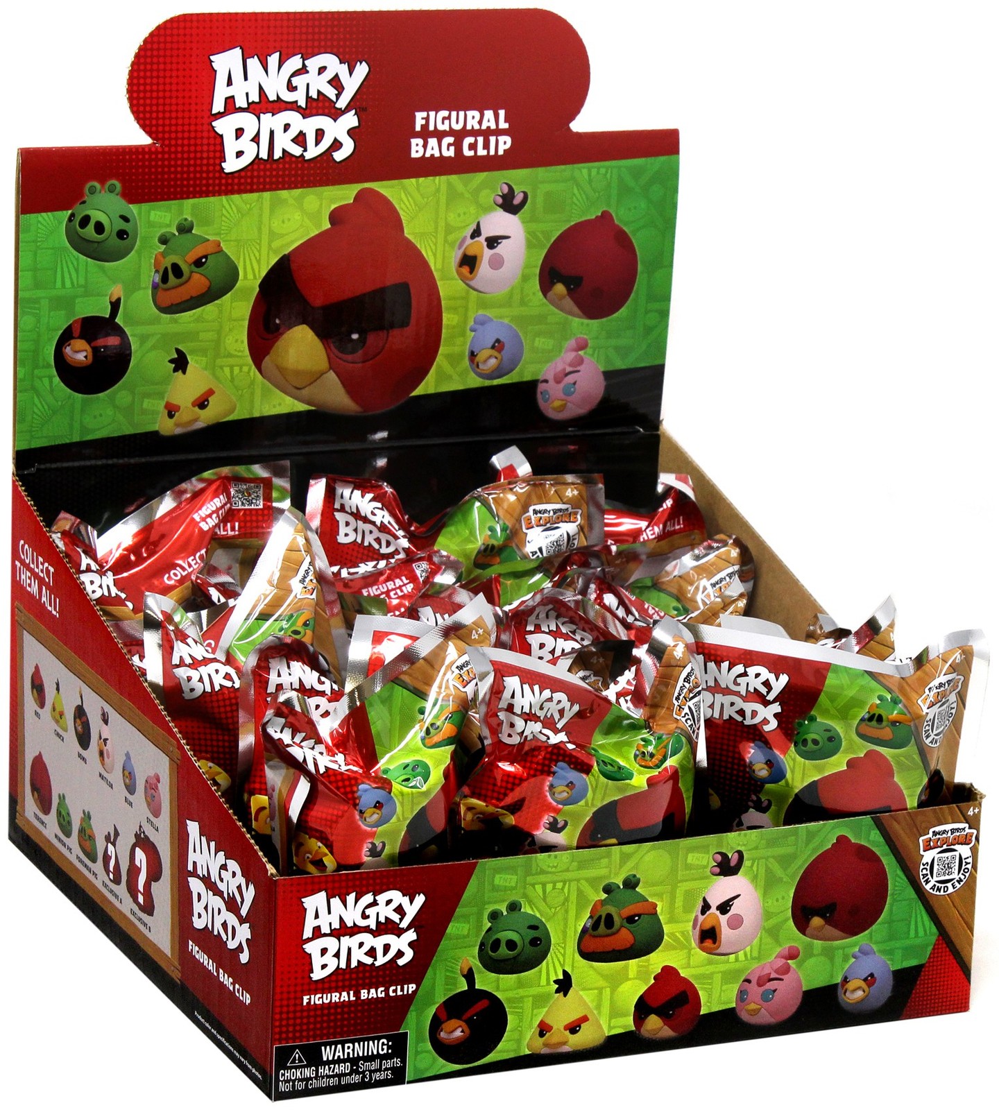 3D Figural Foam Bag Clip Angry Birds Series 1  Minis Blind Box [24 Packs]