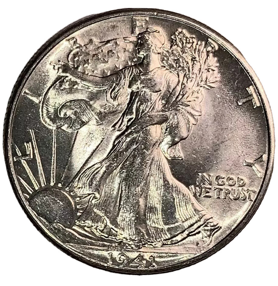 1941 Gem BU MS UNCIRCULATED Walking Liberty Silver Half Dollar MINT LUSTER!
