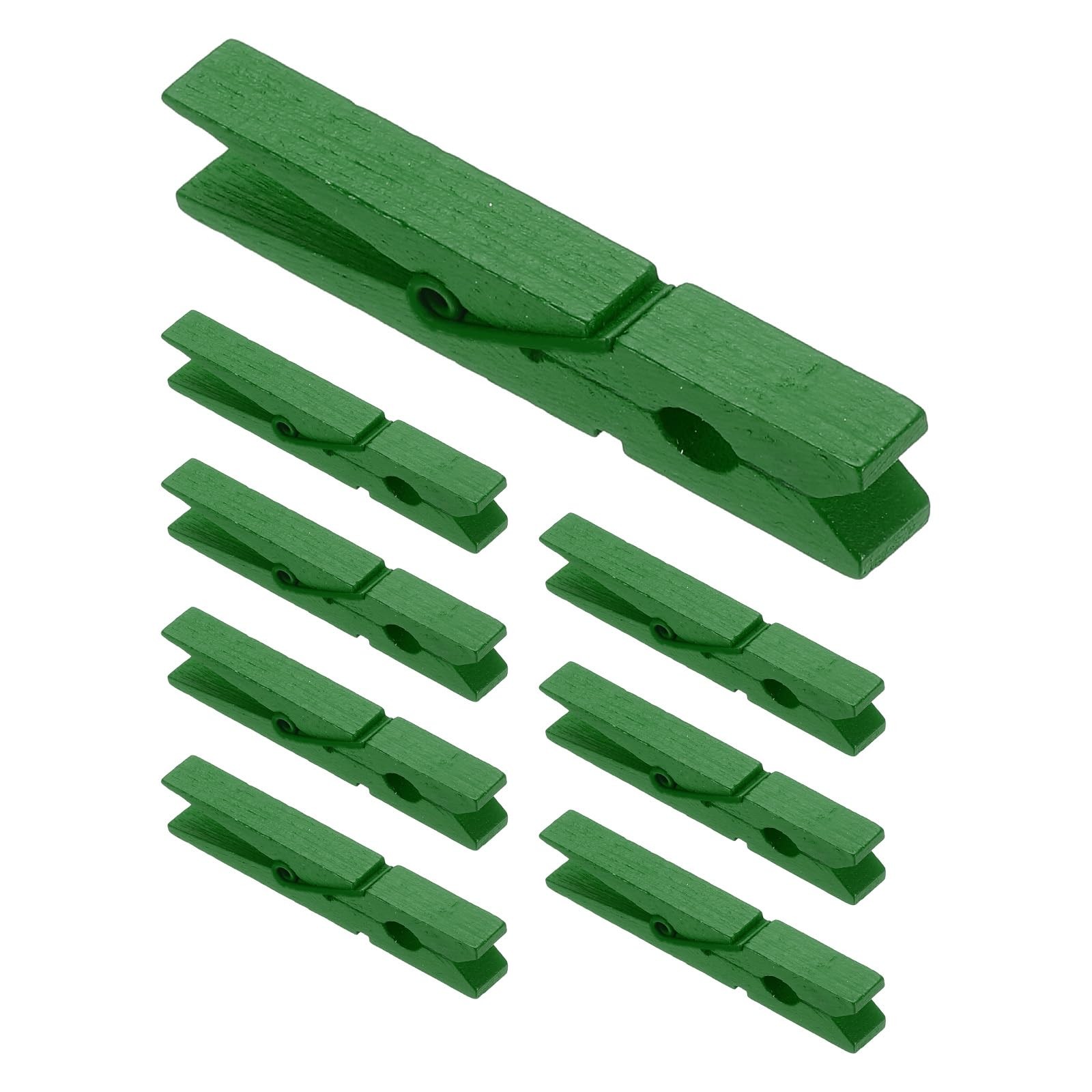 PATIKIL 2.8" Wooden Colored Clothes pins, 100 Pcs Colorful 2.8 inch, Green